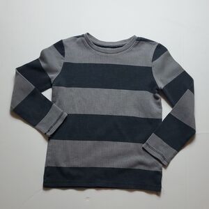 Jumping Beans Gray and Black Striped Long Sleeve Tee